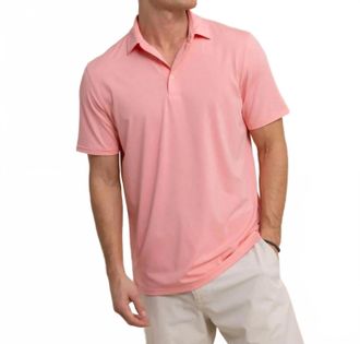 Southern Tide Brreeze Performance Polo Shirt In Heather Flamingo Pink