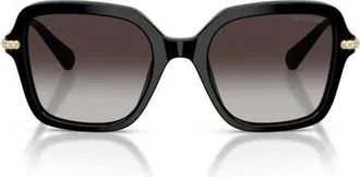 Swarovski 50mm Gradient Small Irregular Sunglasses in Black/gradient Gery at Nordstrom