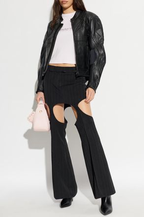 Alexander Wang T-shirt With A Shimmering Logo, Womens, Pink