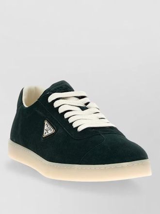 Prada lane lace up suede sneakers low top