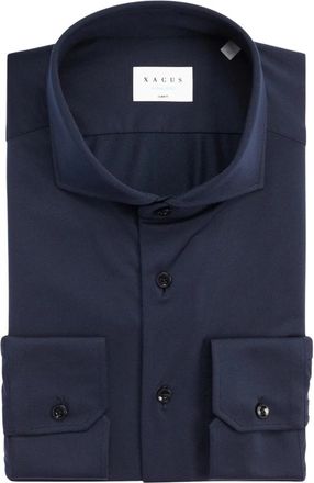 Xacus Blauw Oxford Actief Overhemd Geen Strijk - Heren - Zakelijke Overhemden - Blauw - 3XL - Leer - Overhemden