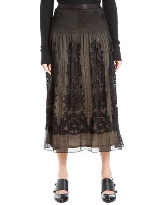 Max Studio Woven Jacquard Midi Skirt