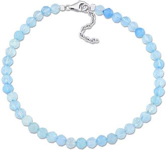 Rina Limor Silver 6.82 Ct. Tw. Aquamarine Facetted Bead Bracelet