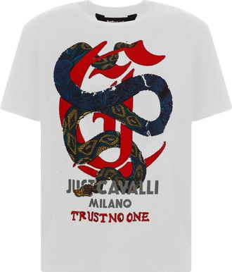 Just Cavalli T-shirts en Polos - Heren - T-shirts - Wit - XS - Tops