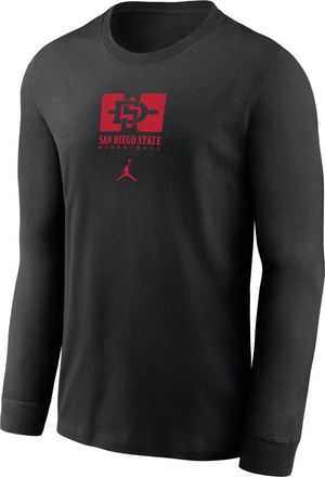 Nike Jordan Mens San Diego State Basketball Legend Jordan Brand Dri-FIT College Long-Sleeve T-Shirt in Black | IV8640-010