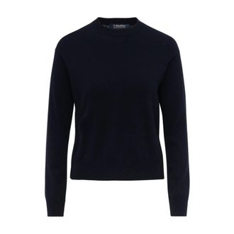 Max Mara Eco Stijlvolle Jurk - Dames - Ronde hals truien - Blauw - S - Truien & Vesten