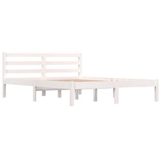 Berkfield Home Beautiful Bed Frame Solid Wood Pine 120x190 cm Small Double White