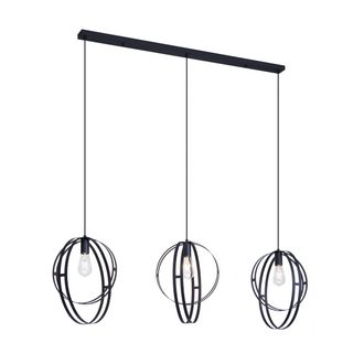 QAZQA Qazqa Smart Hanglamp Zwart Langwerpig 3-lichts Incl. Wifi G95