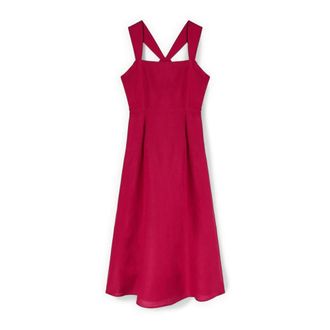Motivi Maxi Kleedjes - Dames - Casual kleedjes - Roze - 2XS - Linnen - Kleedjes