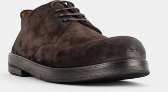 Mars&egrave;ll Mens Zucca Zeppa Brown Suede Derbies Flat Shoes