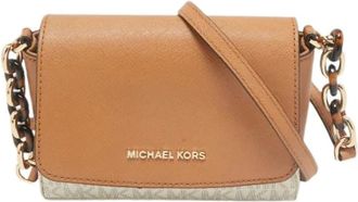 Michael Kors Pre-owned Cross Body Bags, female, Brown, Size: ONE SIZE Pre-owned Canvas Crossbody Bag