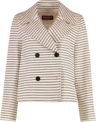 Max Mara Gestreepte Double-Breasted Blazer - Dames - Blazers - Veelkleurig - M - Jassen