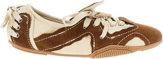 Acne Studios Slim Low-Profile Sneakers with Beige and Brown Panels