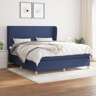 vidaXL Vidaxl - Cama Box Spring Con Colch&oacute;n Tela Azul 180x200 Cm