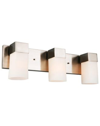 Eglo Eglo Ciara Springs 3 Light Bath/Vanity Light With Brushed Nickel Finish & Frosted Glass Shades