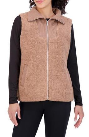 Sage Collective Mixed Fleece Vest in Portabella at Nordstrom Rack, Size Medium