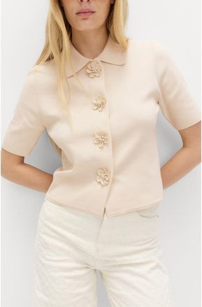 M&S Collection Compact Flower Cardigan in Vanilla White at Nordstrom, Size Xx-Small
