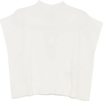 CFCL Portrait Ruffled-sleeve Ribbed Top
