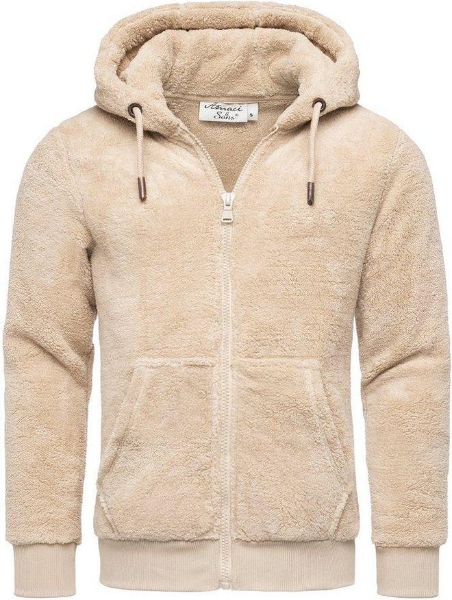 SOOUICKER Teddy Fleecejacke Herren | Oversized Kapuzenjacke Mit Teddyfell | Warme Winter Sweatjacke Für Outdoor