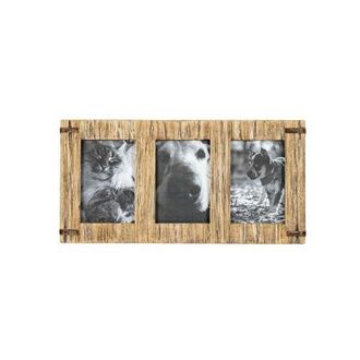 Foreside Home And Garden 3 Photo Driftwood with Rivets Collage Picture Frame Wood MDF Metal & Glass in Brown at Nordstrom, Size Medium