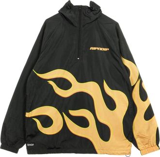 Ripndip Flaming Hot Zwarte Windbreaker Anorak - Heren - Zomerjassen - Zwart - S - Jassen