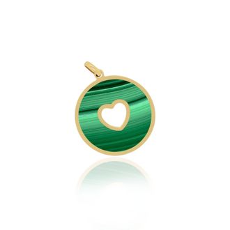 The Lovery Malachite Donut Heart Charm