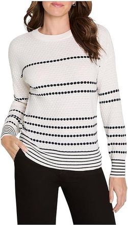 Nic+Zoe Circle Around Cotton Cashmere Sweater Womens Clothing Cream : XL, Cashmere/Cotton/Nylon