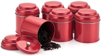 OEM Caja Para T&eacute; - Juego De 6 Piezas - Soporte Met&aacute;lico Para Tuercas - Excelente Cierre - Ideal Para Guardar T&eacute;, Caf&eacute; Y Galletas - Color Negro