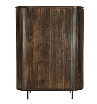 Moloo Aparador alto de 115 cm en madera maciza marr&oacute;n