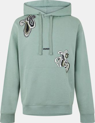 HUGO BOSS Hugo Mens Dolias Regular Fit Hooded Sweatshirt in Light Green - Size Medium