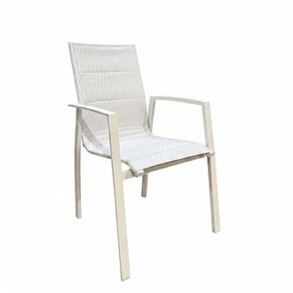 ED&Egrave;N JARD&Iacute; Silla exterior de Aluminio, Blanco envejecido, 67x57x95,5