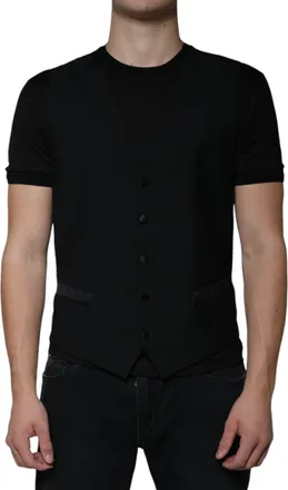 Dolce & Gabbana Virgin Wool Blend Vest - Black