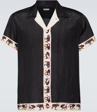 Bode Taureau printed silk shirt