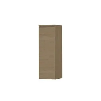 Bernacchini Badkamerkast - 35x37x106cm - 1 deur - greeploos - houten keerlijst - 2 glazen planchettes - olijf eiken