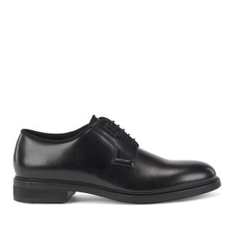 HUGO BOSS Mens Firstclass Derby Shoes in Black Leather - Size UK 6