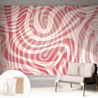 Tulup Carta Da Parati In Vlies Decorativa Per Pareti - Con Motivi Moderni - Con Colori Intensi - Per Ufficio Linee Ondulate 312x219 Cm
