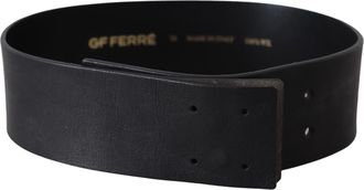 Gianfranco Ferre Genuine Leather Wide Logo Waist Womens Belt
