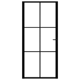 Berkfield Home Interior Door ESG Glass & Aluminium 93x201.5 cm Black