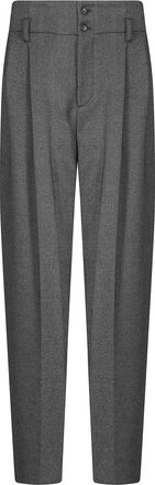 Alberta Ferretti Gray Patterned Tailored Straight-Leg Pants