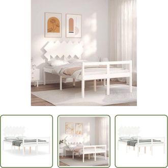 vidaXL vidaXL Letto con testiera - Letto per Anziani con Testiera Bianco 120x200 cm Legno Massello