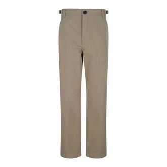 Alexander McQueen Broeken, Heren, Beige, M, Leer, Tailored Straight-Leg Broeken