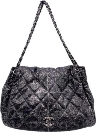 Chanel Pre-owned Schoudertas - Dames - Vintage Schoudertas - Grijs - ONE Size - Leer - Vintage