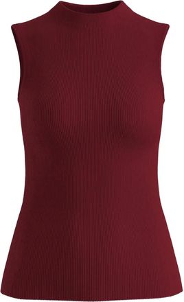 BOSS Geribbelde top - Rood