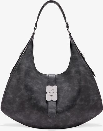 Ganni Grey Dark Large Kat Bag