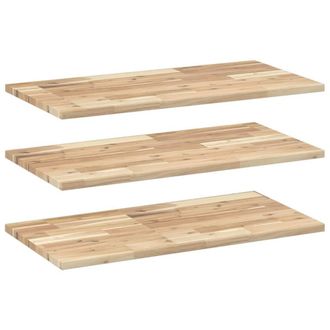 Berkfield Home Floating Shelves 3 pcs 60x40x2 cm Untreated Solid Wood Acacia in Brown | Size: 60 x 40 x 2 cm
