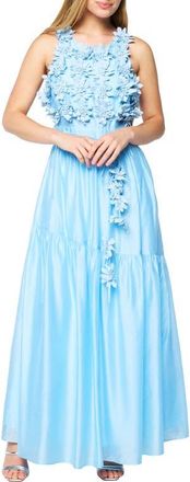 Ciebon Shailene 3D Floral Sleeveless Gown in Blue at Nordstrom, Size Medium