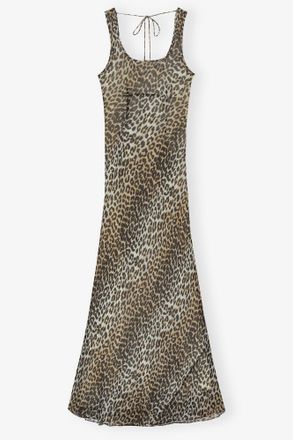 Ganni Mixed Leopard Print Maxi Dress - Size 10/12 Viscose