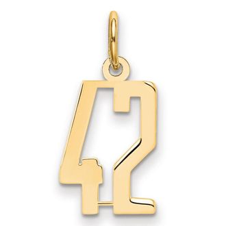 Diamond2Deal 14k Yellow Gold Small Elongated Number Charm Pendant