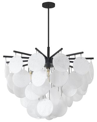 Bethel International 7-Light Stain Chandelier With Frosted Glass Petals