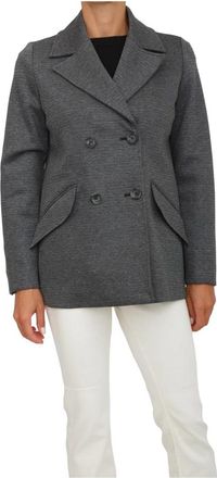 iBlues Grijze Jas-Jurk in Jersey Stof - Dames - Blazers - Grijs - L - Polyester - Jassen